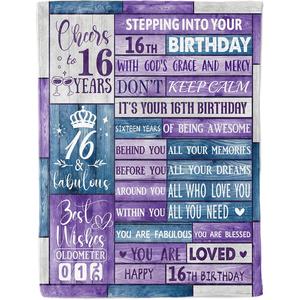 Couverture en flanelle avec citations d'anniversaire, couverture de sieste légère et respirante pour lit, canapé, fauteuil, impression personnalisée OEM ODM - Product Image 6