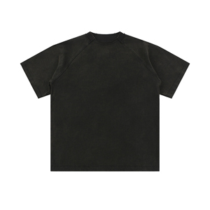 Camiseta lavada de manga corta de retazos para verano 260g algodón puro, ambiente informal vintage - Product Image 1