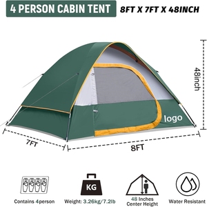 Tente <span class=keywords><strong>de</strong></span> <span class=keywords><strong>camping</strong></span> 2-4 personnes, 4 saisons, imperméable, coupe-vent, en nylon, avec bâche <span class=keywords><strong>de</strong></span> protection, installation facile - Dôme portable pour <span class=keywords><strong>le</strong></span> <span class=keywords><strong>camping</strong></span> - Product Image 1