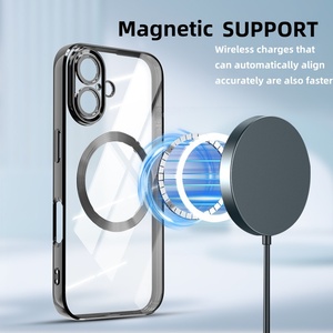 Custodia <span class=keywords><strong>Trasparente</strong></span> Magnetica Wireless NFC Antiurto in <span class=keywords><strong>Silicone</strong></span> per <span class=keywords><strong>iPhone</strong></span> 17 15 Pro Max 14 12 <span class=keywords><strong>13</strong></span> 16 Plus - Product Image 2