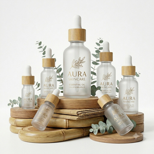 <span class=keywords><strong>Contenant</strong></span> <span class=keywords><strong>cosmétique</strong></span> transparent givré écologique de 30 ml, 50 ml, 100 ml pour les marques de soins de la peau biologiques et de beauté épurée - Product Image 2