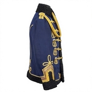 Chaqueta de Húsar Azul Oscuro con Cuello Alto y Botones Decorativos para Disfraces, Uniformes, Fiestas y Actuaciones - Product Image 2