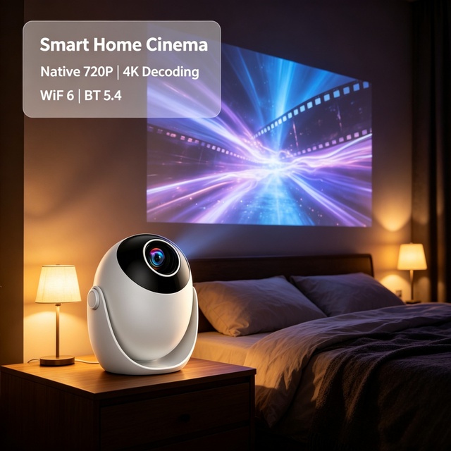 Q3 Pocket LCD Projector 300ANSI 720P Native Resolution 4K Supported Electric Focus WiFi6 Android14 40-120 Inch for Home Theater
