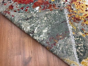 Alfombra de seda de lana anudada a mano de lujo azulejos abstractos elegantes Hotel Villa Resort alfombra lavable antiestático hecho a mano coche de oración - Product Image 6