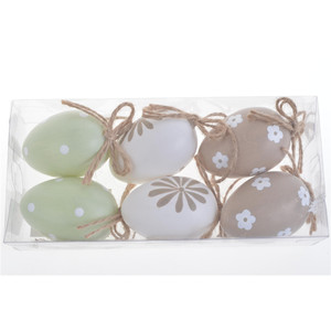 <strong>Easter</strong> <strong>Eggs</strong> Set of 6 Hand Painted Plastic Hanging Ornaments Window <strong>Decorations</strong> - Product Image 1