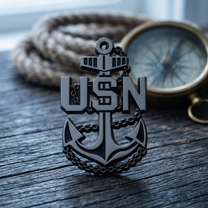 Emblema de Ancla Cromado de la Marina de los Estados Unidos con Licencia Oficial de Hanwell, Logotipo de Lujo para Carrocería de Automóvil, Tamaño Personalizable, Material Metálico, Adhesivo 3M - Product Image 2