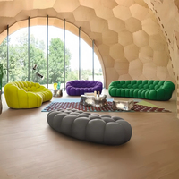 Ensemble de canapés modulaires de style bulle de haute qualité, revêtement en tissu avec rembourrage en éponge, meubles de salon personnalisables