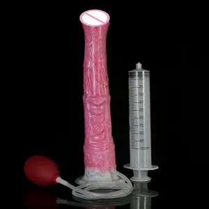 America Hot Sales 28.5cm Realistic Horse Ejaculating Penis Color Animal Squirt Dildo