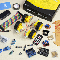 Kits de voiture robot 4x4 multifonctions, module ultrasonique, kit d'assemblage de voiture robot pour Arduino