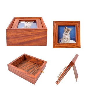 Wooden Pet Memorial <b>Urn</b> Rectangle Cremation Box With Photo Frame For <b>Cats</b> And Dogs Durable Tree Material - Product Image 5