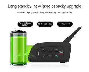 Intercomunicador Bluetooth para Casco de Motocicleta <span class=keywords><strong>EJEAS</strong></span> <span class=keywords><strong>V4</strong></span> Plus, 1500M, Impermeable, Full Duplex para 4 Conductores - Product Image 3