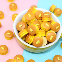 Breloques en résine en forme de mini-crêpes pour la création de miniatures de cuisine, accessoires alimentaires en résine pour jeux d'imitation, décoration artisanale