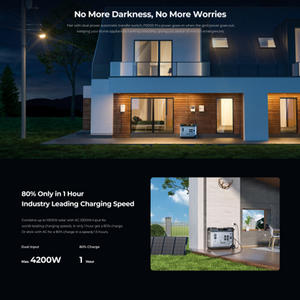 휴대용 5120WH 태양 광 발전소 4000 와트 인버터 외부 배터리 무선 캠핑 홈 100w 휴대용 발전소 - Product Image 5