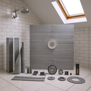 Kit de seuil de douche 72x72 pouces, étanche, avec bride en ABS, grille de drainage en acier inoxydable, bacs de drainage inclinés, design carré moderne - Product Image 2
