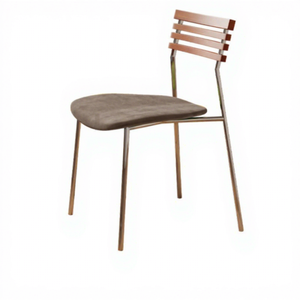 Silla de Comedor Apilable de Hierro de Estilo Retro Simple y de Lujo Ligero con Tapicería de Franela, Diseño Nórdico para el Hogar - Product Image 6