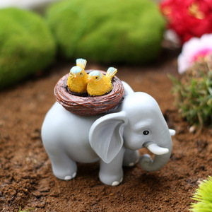 Figurines <span class=keywords><strong>d</strong></span>'éléphants en résine pour jardin extérieur, jolis petits nids <span class=keywords><strong>d</strong></span>'oiseaux, <span class=keywords><strong>d</strong></span>écorations de tables pour micro-paysages, petits articles en stock - Product Image 4