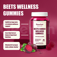Bonbons gélifiés à l'extrait de poudre de betterave avec logo personnalisé, enrichis en vitamine B12 et CoQ10, pour le bien-être cardiovasculaire