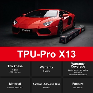 Película Protectora de Pintura para Automóviles PPF TPU <span class=keywords><strong>PRO</strong></span> X13 6.5mil, Alto Brillo, <span class=keywords><strong>Ultra</strong></span> Brillante, 8 Años de Garantía, Se Acepta OEM - Product Image 1