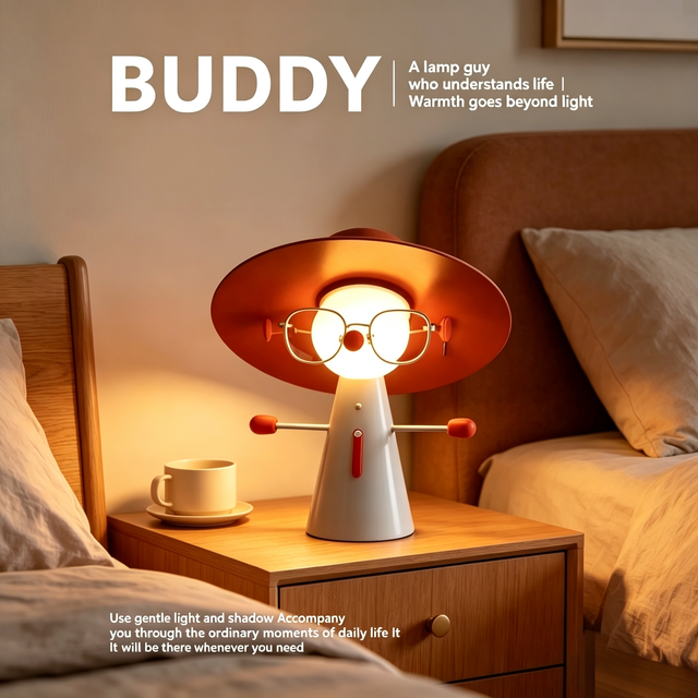 Wholesale and Customization of Modern Creative Cute Mini LED Figure Desk Lamps for Living Room, Bedroom and Entrance Hall