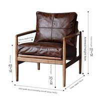 Fauteuil en cuir capitonné de style nordique, design traditionnel pour le bureau, l'usage commercial et de loisirs, pour bar et salon