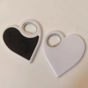 Recuerdo de Boda Magnético Personalizado, Posavasos y Abrebotellas de Acero Inoxidable con Forma de Corazón, Impresión a Color, 2 en 1, Duradero - Product Image 2