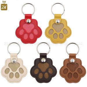 YY Cat Hair Collector Keychains Dog Furs Storage Keychains <b>Cute</b> Leather Paw Key Chains Pet Hair Keepsake PU Leather <b>Keyring</b> - Product Image 2