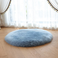 Tapis rond shaggy nordique, tapis en fausse fourrure doux, tapis moelleux lavable pour chambre d'enfant