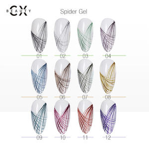 गर्म बेचने CX सौंदर्य नाखून कला पेंटिंग यूवी जेल रंग धातु मकड़ी जेल - Product Image 2