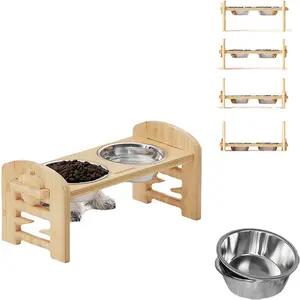 Amazon Hot Selling Adjustable Height Pet Dining Table Pet Bowl Pet Feeder Source Manufacturer