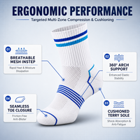 Chaussettes de compression personnalisées OEM/ODM avec logo sur mesure, en Spandex/Nylon/Coton, longueur genou, pour le sport et l'usage quotidien