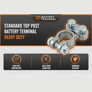 Conectores de terminal de batería de poste superior, extremos de cable de batería, terminales de coche, abrazaderas - Product Image 3