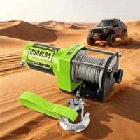 Treuil électrique 12V tout-terrain 4x4 de 2500 lb à câble en acier personnalisé, vente chaude