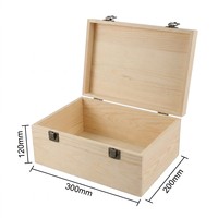 Boîte en bois de pin brut Landy avec couvercle à charnières, pour loisirs créatifs, rangement de souvenirs, emballage cadeau en bois naturel, vente en gros