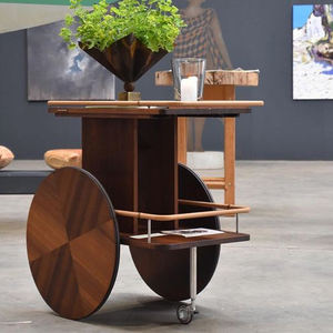 Moyi Nieuwste Ontwerp Aanpassen Vorm Houten Slave Voedsel Serveerwagen Ijzeren Metalen Frame Zwart Afgewerkt Drinkbaar Voedsel Serveren <span class=keywords><strong>Trolley</strong></span> - Product Image 4