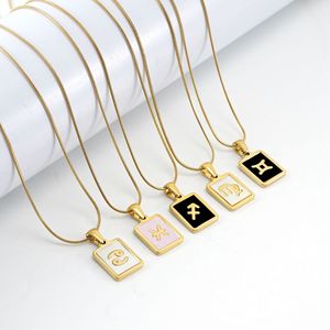 Zogxin Stainless Steel Square Pendant Necklace With Virgo Constellation Inlay For Women Gift Jewelry - Product Image 4
