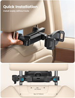 Support de tablette pour appuie-tête de voiture Lamicall CH06, bras d'extension biaxial, distance réglable, support de siège arrière pour enfants, voyage en voiture, support de tablette