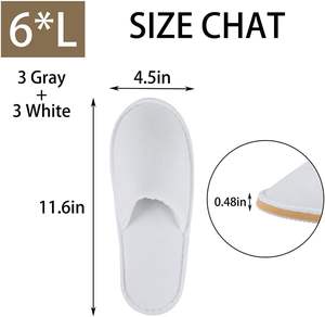 Spa Disposable <b>Slippers</b>, White <b>Soft</b> Plush Open Toe Non-Slip <b>Slippers</b> for Hotel, Spa, and Hospitality Unisex - Product Image 3