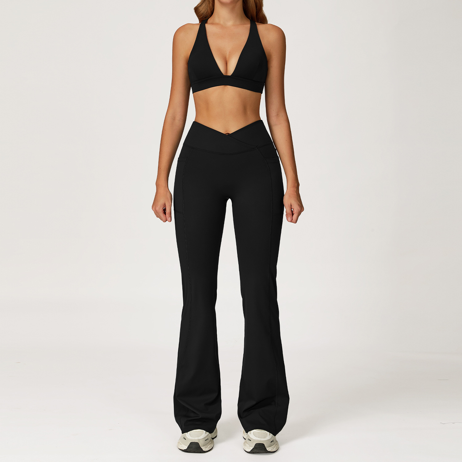 2044 Bra 2030-2 Flare Pants - High-End Black