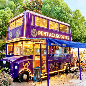 Double Decker Bus Coffee Shop Foodtruck Food Kiosk Van Ice CreamTruck Mobile Juice Bar Food Truck - Product Image 1