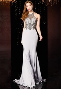 2022 individualité <span class=keywords><strong>robe</strong></span> de soirée licou perle zippée sirène chapelle Train <span class=keywords><strong>mère</strong></span> de la <span class=keywords><strong>robe</strong></span> de mariée - Product Image 6