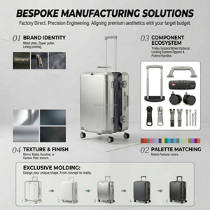 Valise rigide en PC à finition métallique, élégante et durable, bagage entièrement en aluminium, 4 roues pivotantes, serrure TSA, logo personnalisé - Product Image 5