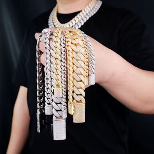 Pulsera de eslabones cubanos de plata de ley 925 con moissanita, estilo arco, chapada en oro, de 8-20 mm, estilo hip hop Miami, venta al por mayor de fábrica - Product Image 2