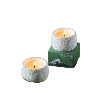 Vela de Soja Artesanal de Lujo <span class=keywords><strong>Mimi</strong></span> en Frasco de Piedra - 100% Orgánica, Natural, Vegana, Aromática, para Diwali, Bodas, Ramadán, Fiestas - Product Image 2