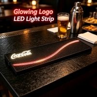 Tapis de bar en PVC lumineux personnalisé avec LED, tapis de comptoir de bar avec logo lumineux néon, accessoires de bar promotionnels personnalisés
