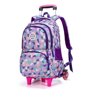 HAUTE QUALITÉ rose bleu violet 6 roues Chariot à <span class=keywords><strong>roulettes</strong></span> roulant Primaire Étudiant <span class=keywords><strong>Cartable</strong></span> Pour Collège Étudiant Fille garçon - Product Image 5