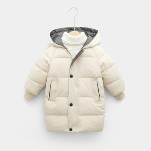 Vêtements chauds pour enfants, trench-coat pour filles et garçons, <span class=keywords><strong>doudoune</strong></span> <span class=keywords><strong>mi</strong></span>-<span class=keywords><strong>longue</strong></span>, solide, épaisse, à capuche, rembourrée, manteau d'hiver pour enfants - Product Image 2