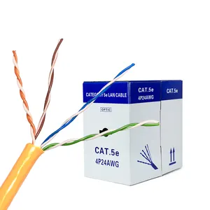 Se trata de 4 pares de cables de red LAN de 305 m para interior, suministro de cable de red de 26awg UTP CAT5e CAT5