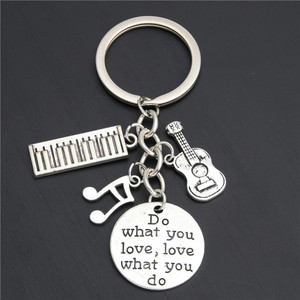Llavero Decorativo Creativo para Colgar, con <span class=keywords><strong>la</strong></span> Frase 'Haz lo <span class=keywords><strong>que</strong></span> Amas, Amas lo <span class=keywords><strong>que</strong></span> Haces', con Notas Musicales, Guitarra, Piano - Product Image 4