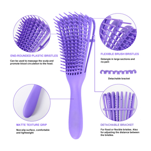 Plastic Massage <strong>Hair</strong> Wig Extension Tools Women 8 Rows Quick <strong>Self</strong> <strong>Cleaning</strong> Vent Anti-Static Detangler <strong>Brush</strong> for <strong>Hair</strong> - Product Image 5