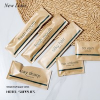 Kit de toilette jetable en coton pour hôtel, 7 pièces (brosse à dents, peigne, bonnet de douche), emballé individuellement, directement de l'usine